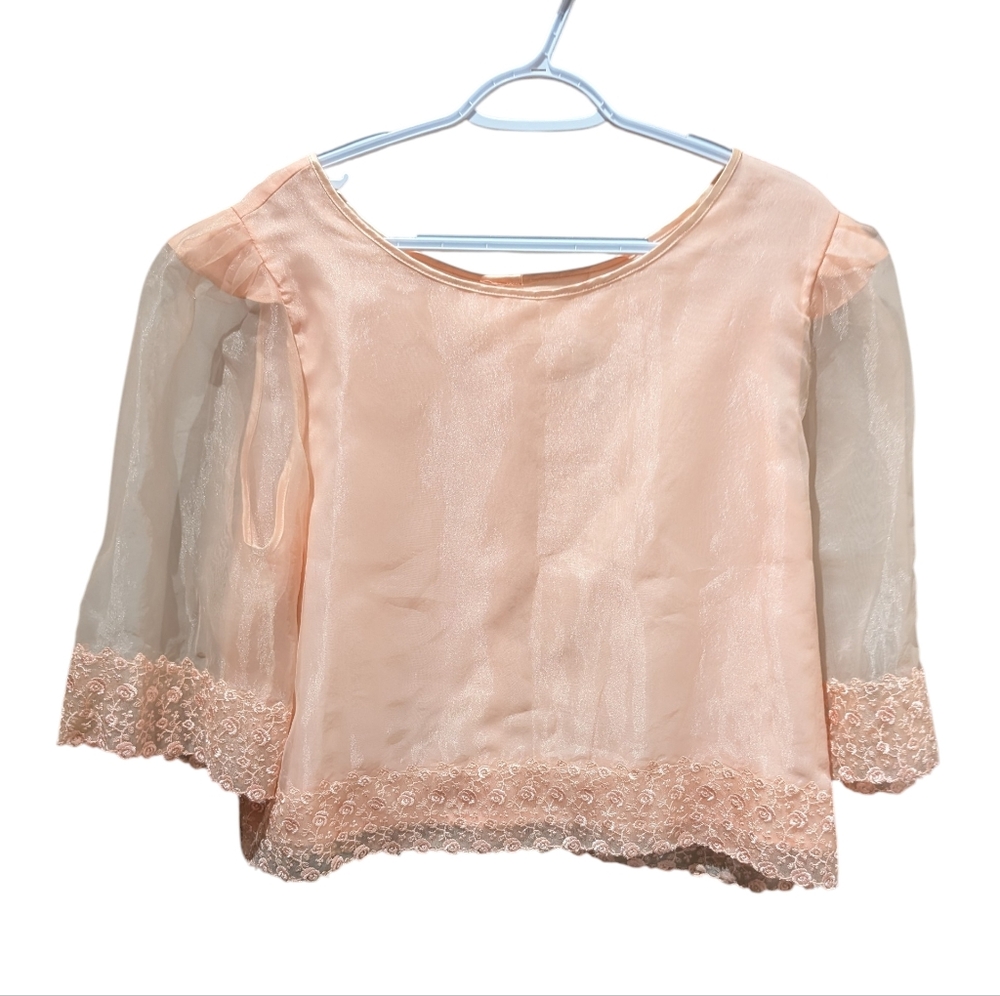Rafaella Peach Lace Women's Blouse